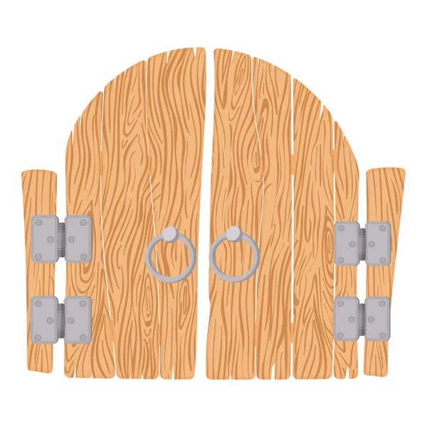 木製の漫画のゲート — ストックベクタ