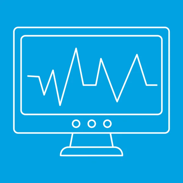 Icono de línea delgada de monitoreo de pulso — Vector de stock