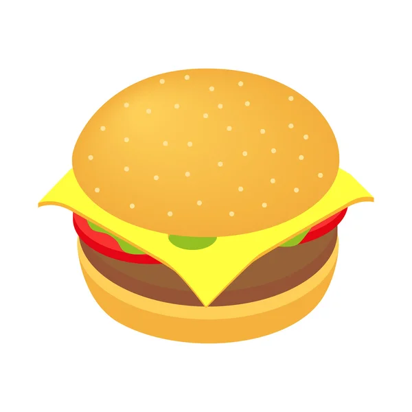 Burger ícono isométrico 3d — Vector de stock