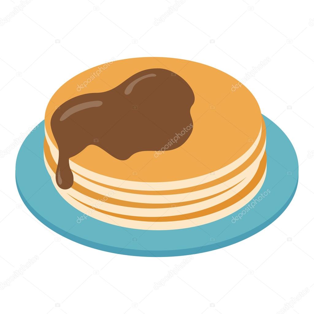 Pancakes on plate isometric 3d icon