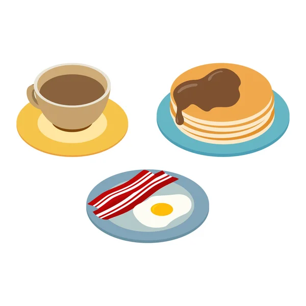 Pequeno-almoço isométrico 3d ícone — Vetor de Stock