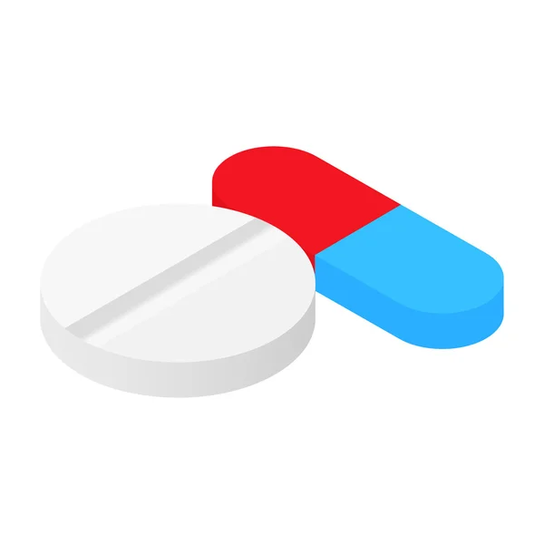 Pills isometric 3d icon — Stock Vector