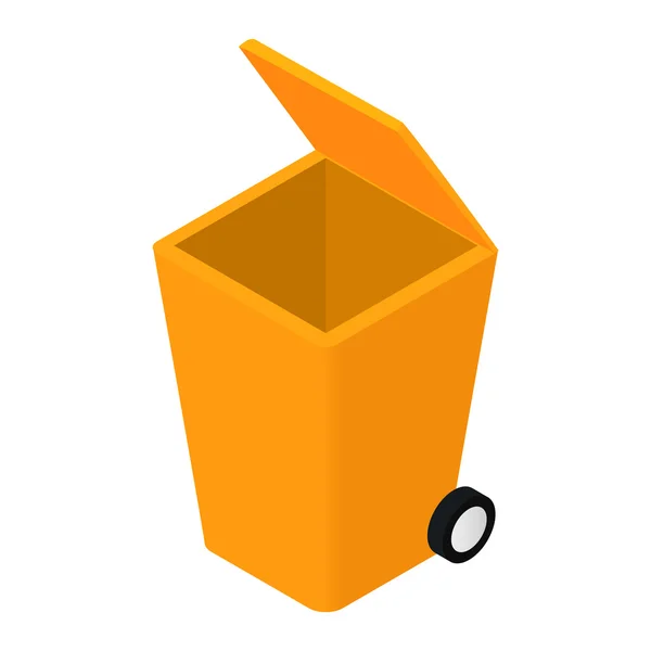 Trash can isometric 3d icon — Stock Vector