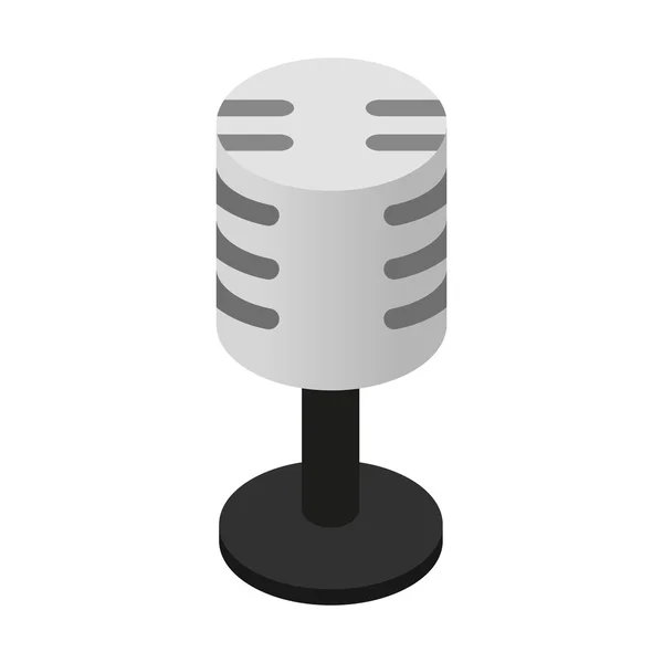 Retro mikrofon izometrikus 3d ikon — Stock Vector