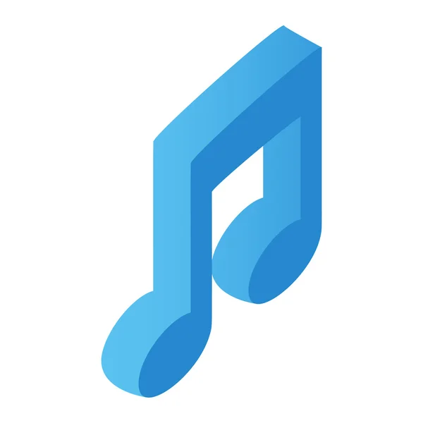Music note isometric 3d icon — Stock Vector