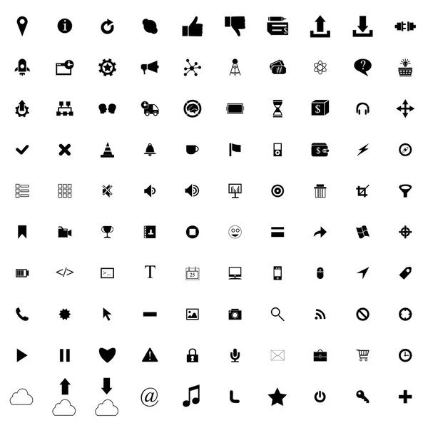 100 web simple icons — Stock Vector