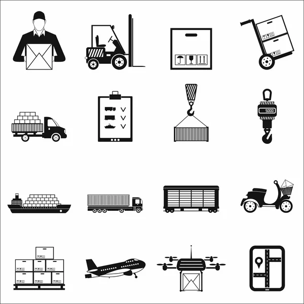 Logistyka prostych ikon — Wektor stockowy