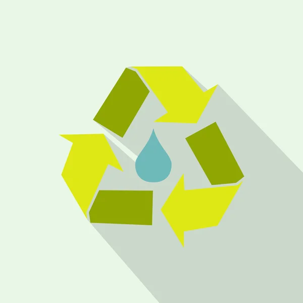 Wassertropfen mit Recycling-Symbol — Stockvektor