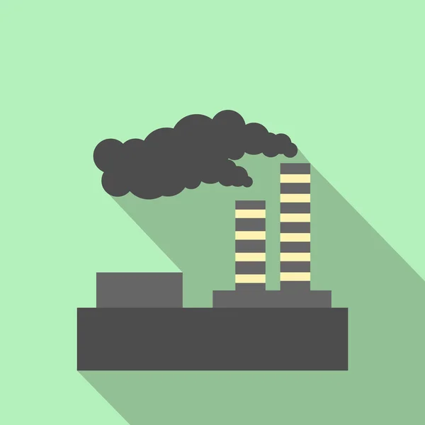 Ícone plano de poluição de fábrica — Vetor de Stock