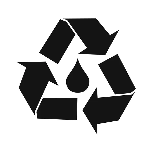 Goutte d'eau avec symbole de recyclage — Image vectorielle