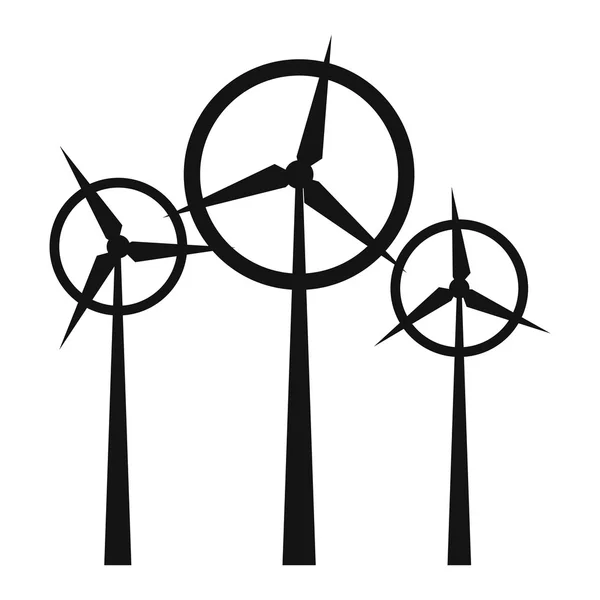 Ícone simples da turbina eólica — Vetor de Stock