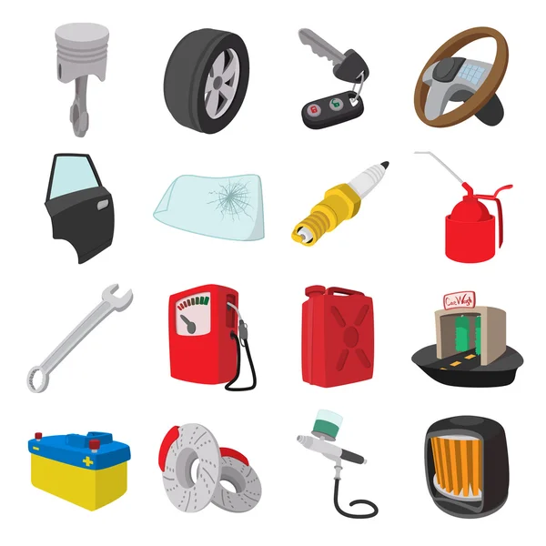 Samochodowe usługi konserwacji kreskówka ikony — Wektor stockowy
