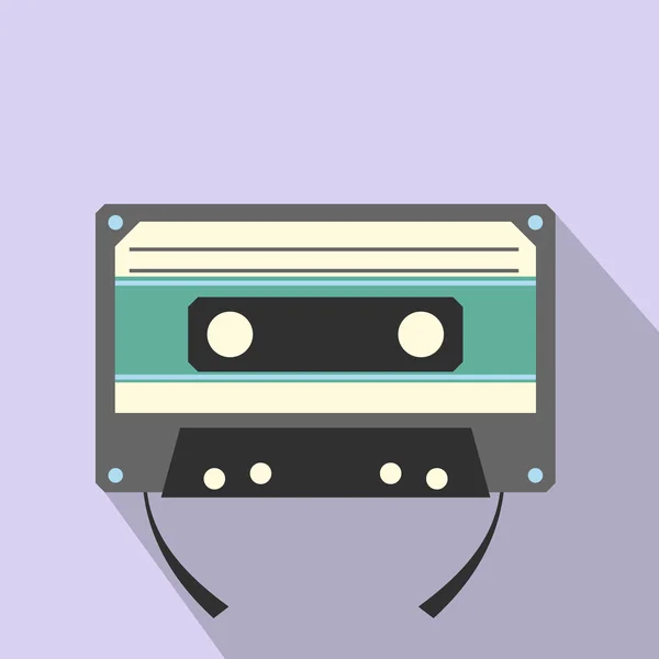 Cassette audio compacte icône plate — Image vectorielle