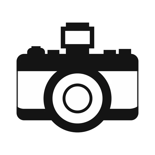 Eenvoudige retro camera-icoontje — Stockvector