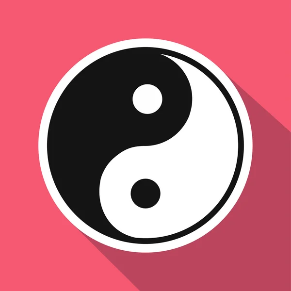 Yin yang flat ikonen — Stock vektor