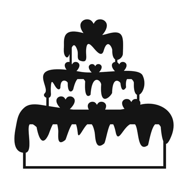 Gâteau Saint-Valentin icône simple — Image vectorielle