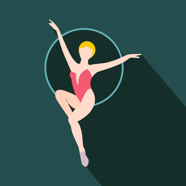 Femme trapèze artiste icône plate — Image vectorielle