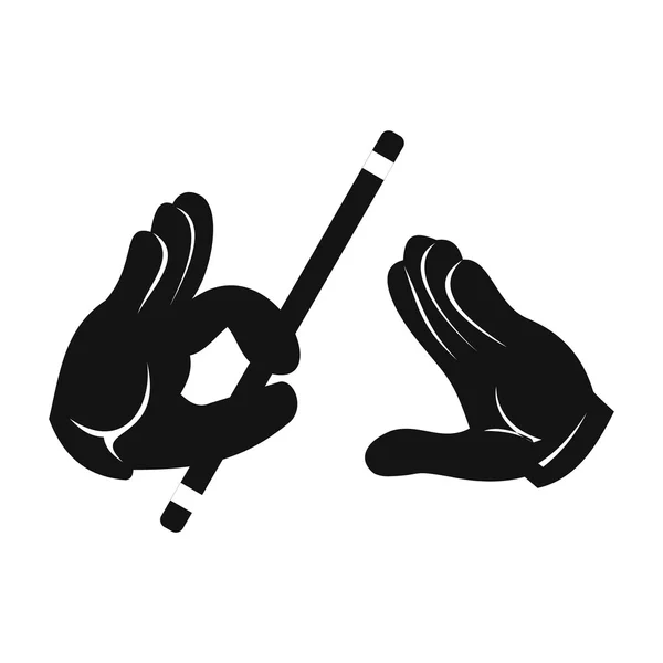 Mains de magicien avec bâton icône simple — Image vectorielle