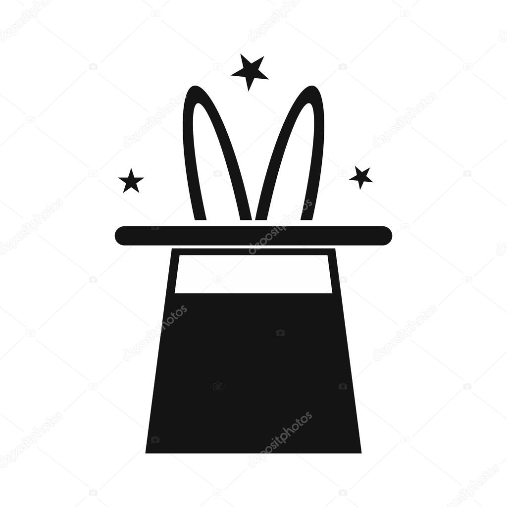 Rabbit in magician hat simple icon