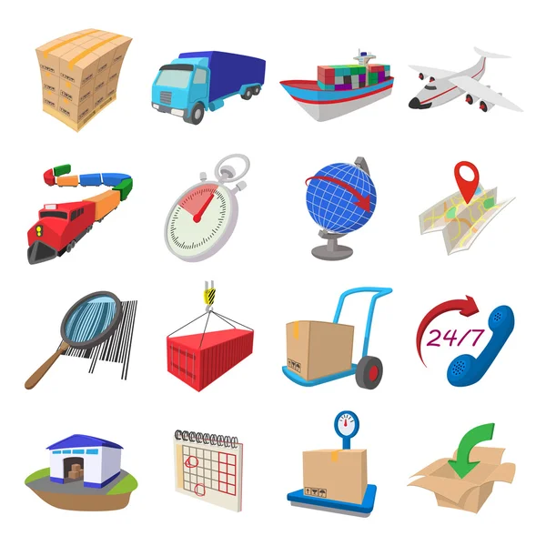 Logistics cartoon icons — Stock Vector