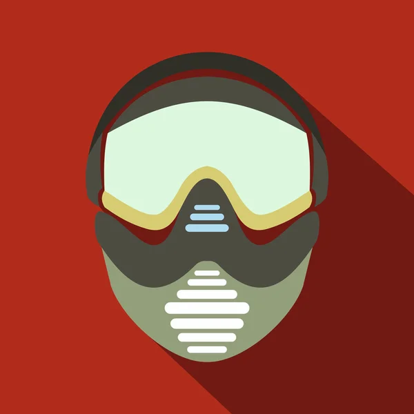 Paintball mask with goggles icon — Stock Vector