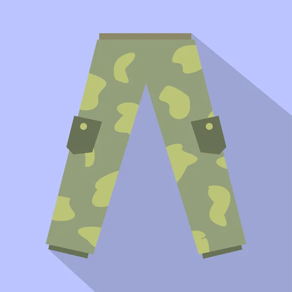 Pantalones de camuflaje icono plano — Vector de stock