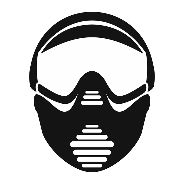 Paintball mask with goggles simple icon — Stock Vector