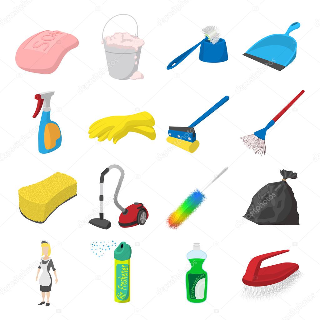 Cleaning cartoon icons