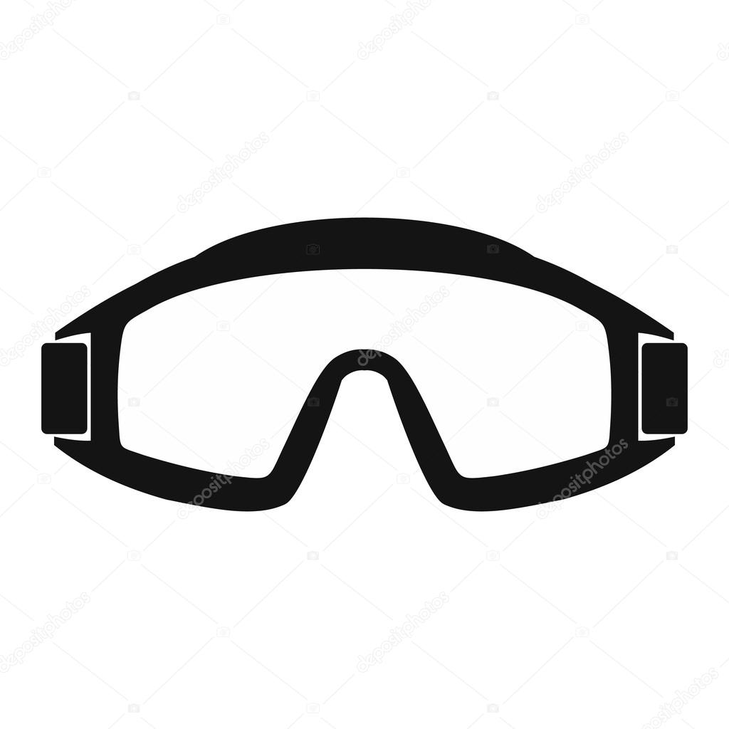 Paintball goggles simple icon