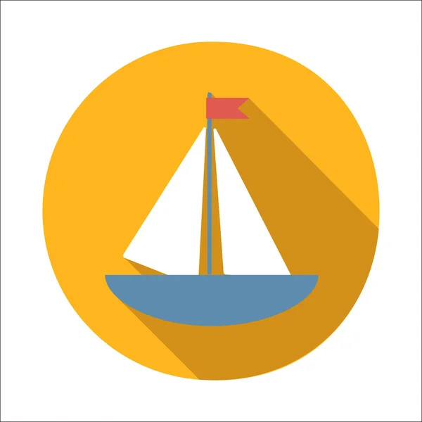 Icono plano barco — Vector de stock