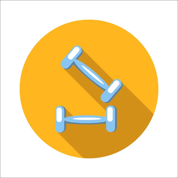 Two dumbbells flat icon — Stock Vector