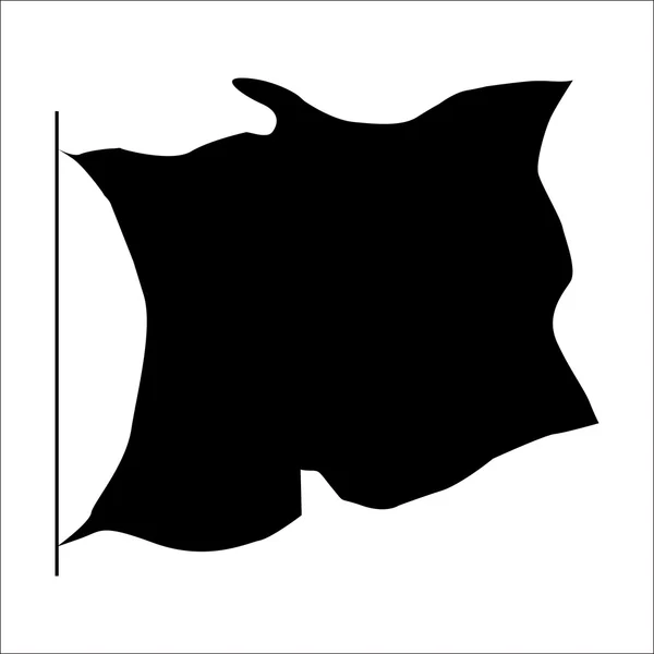 Bandera silueta negra — Vector de stock