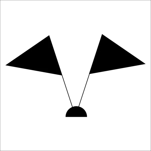 Flagga svart siluett — Stock vektor