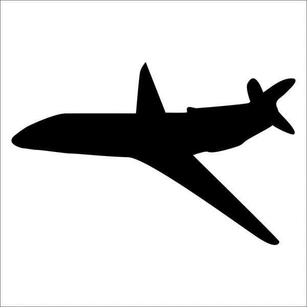 Siyah siluet uçak — Stok Vektör