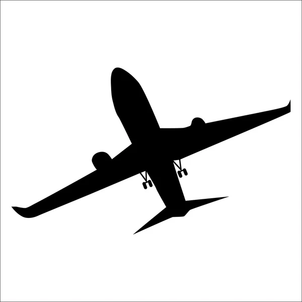 Αεροπλάνα μαύρη σιλουέτα — Διανυσματικό Αρχείο