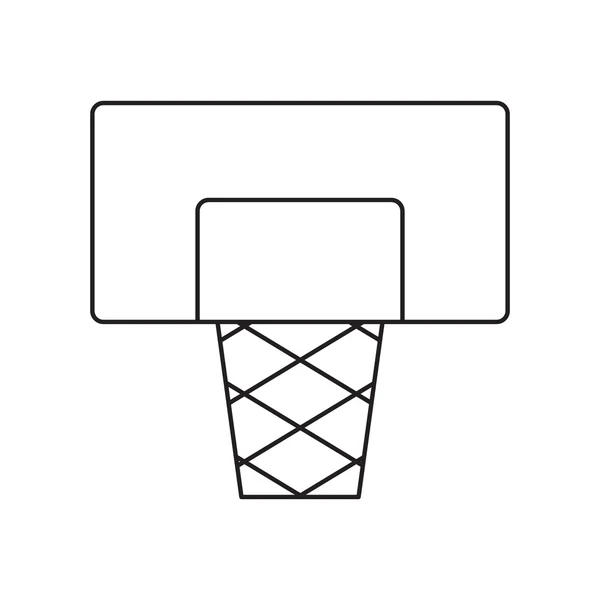 Pictogram van de lijn van het schild van de basketbal — Stockvector