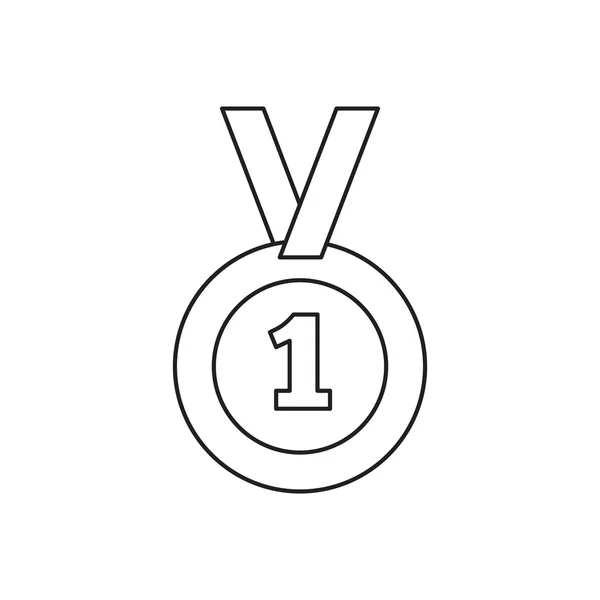 1e plaats medaille lijn pictogram — Stockvector