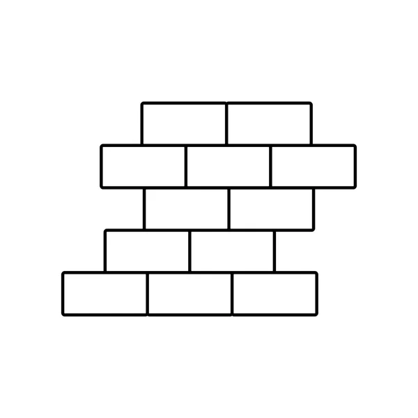 Icono de línea de pared de ladrillo — Vector de stock