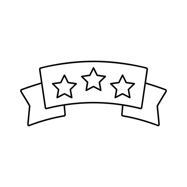 Banner z gwiazd linia ikona — Wektor stockowy