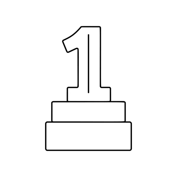 1er lugar icono de línea de premio — Vector de stock