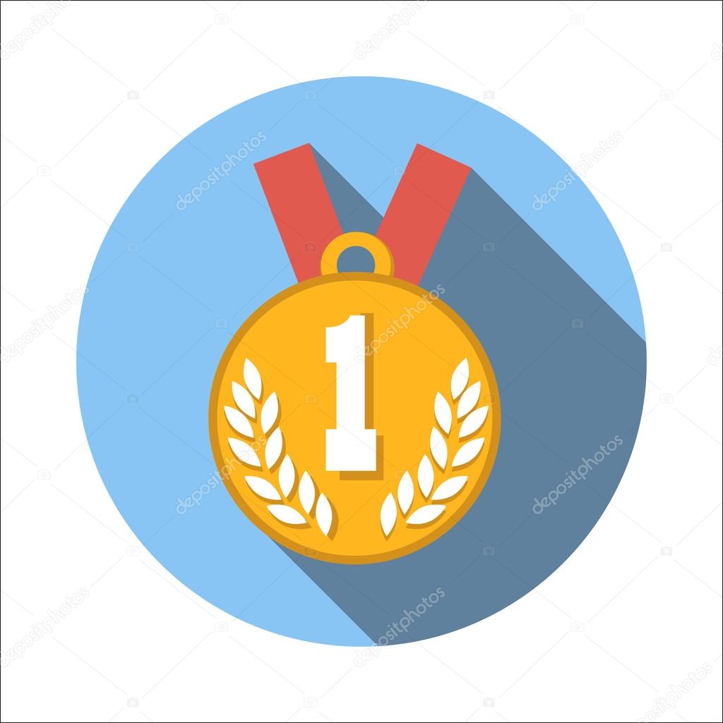 1st place medal flat icon