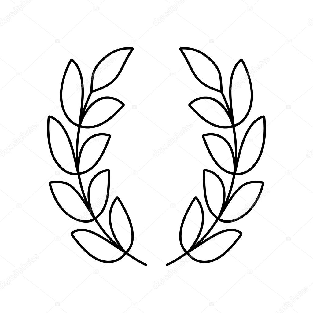 Laurel wreath line icon Stock Vector by ©juliarstudio 93390736