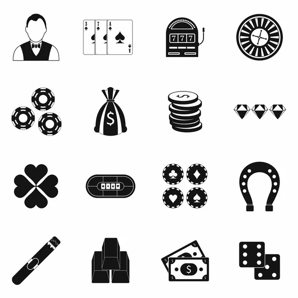 Casino iconos simples — Vector de stock