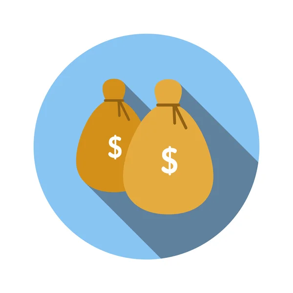 Bags of money flat icon — Stock Vector