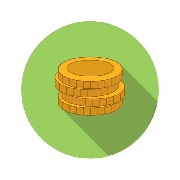 Stack of coins flat icon — Stock Vector