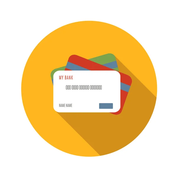 Kredietkaart plat pictogram — Stockvector