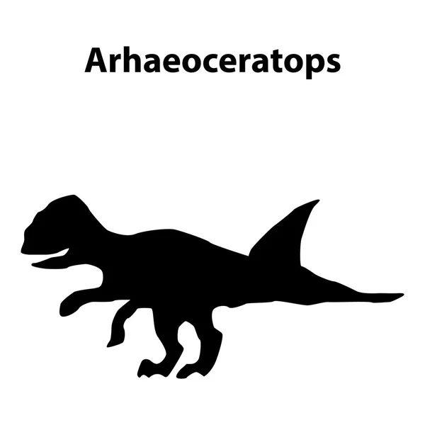 Archaeoceratops dinosaur silhouette — Stock Vector