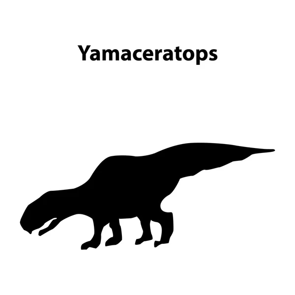 Yamaceratops dinosaurus siluet - Stok Vektor