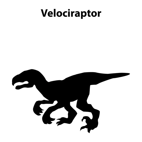 ヴェロキラプトル恐竜シルエット — ストックベクタ