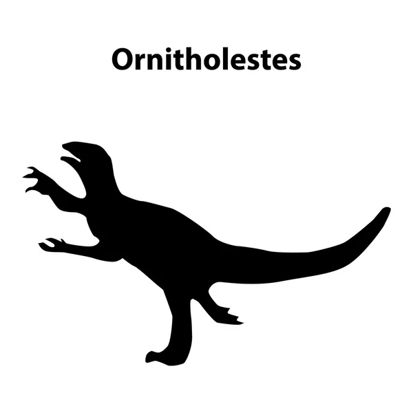 Ornitholestes 恐竜のシルエット — ストックベクタ